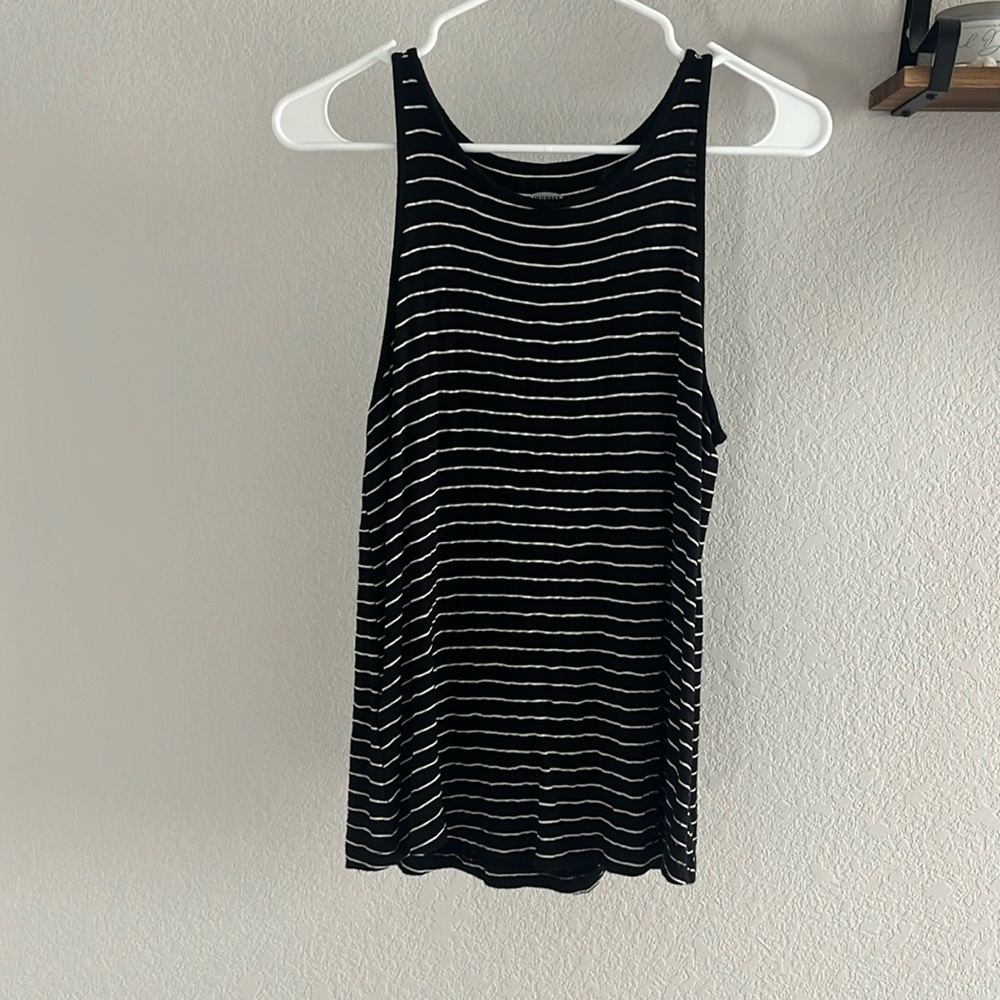 Black/ White striped Tank